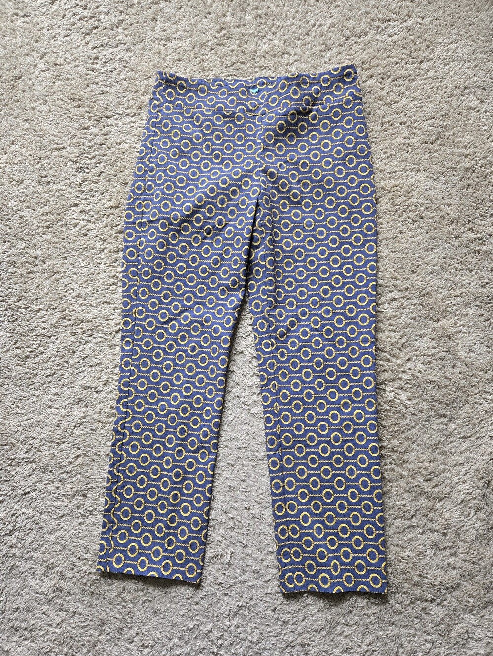 J.Mclaughlin Pull On Pants Womens 10 Equestrian Print Straight